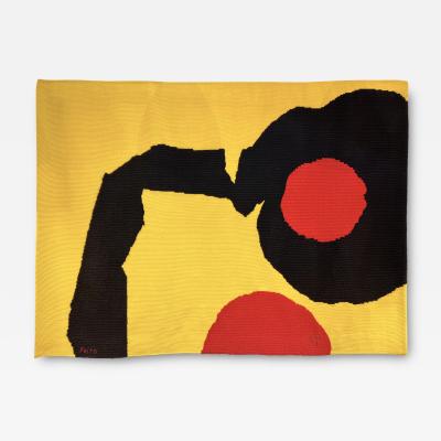 French Handmade Tapestry Titled Oteruelo designed and signed by Luis Feito