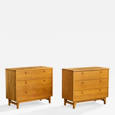 French Heald Chests of Drawers in Wood USA 1950s