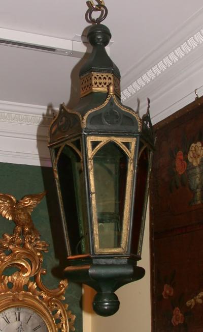 French Hexagonal Tole Lantern