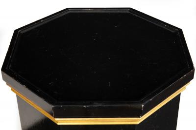 French Hollywood Regency Ebonized Pedestal Column style of Maison Jansen