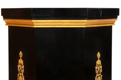French Hollywood Regency Ebonized Pedestal Column style of Maison Jansen