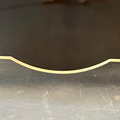 French Hollywood Regency Style Ebony Lacquer Executive Desk Writing Table