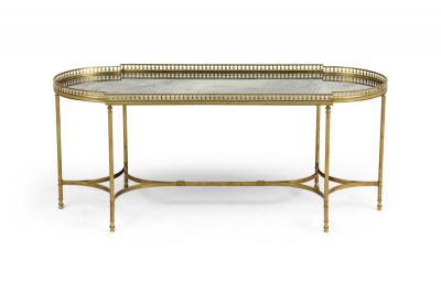 French Hollywood Regency Style Smoked Glass Coffee Table