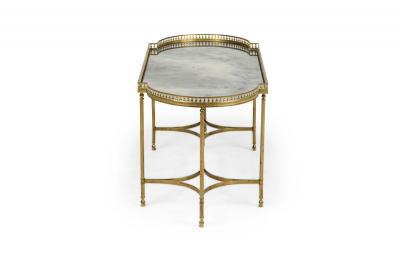 French Hollywood Regency Style Smoked Glass Coffee Table