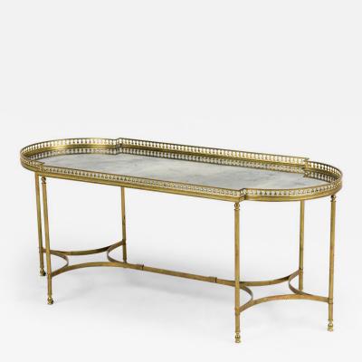 French Hollywood Regency Style Smoked Glass Coffee Table