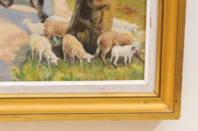 French Impressionist Style 1950s Oil on Canvas Painting Depicting a Small Church