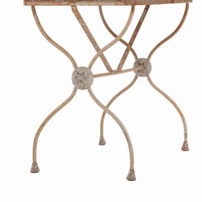 French Iron Marble Top Bistro Table C 1920