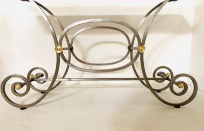 French Iron and Marble Top Console