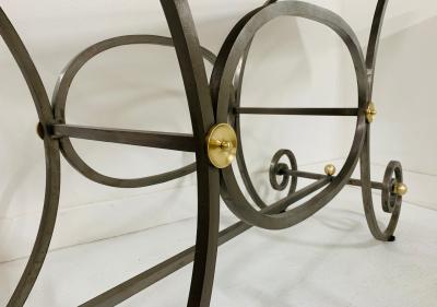 French Iron and Marble Top Console