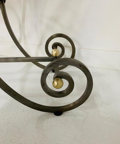 French Iron and Marble Top Console