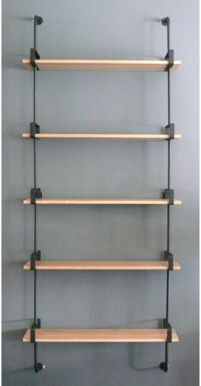 French Iron and Oak Wall Shelves