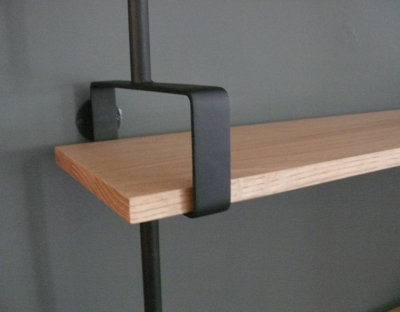 French Iron and Oak Wall Shelves