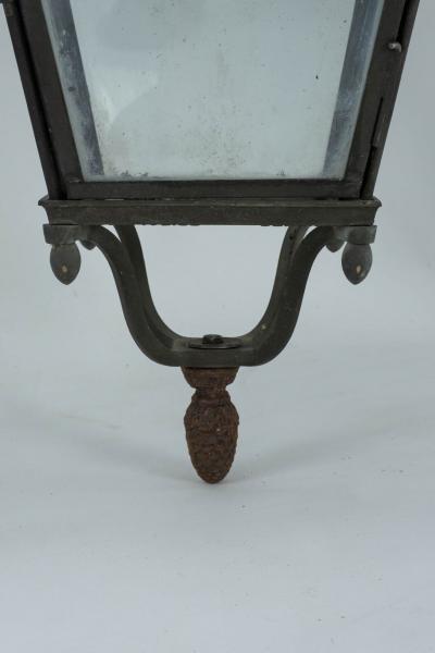 French Iron and Tole Glass Paneled Lantern
