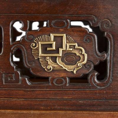 French Japonisme style gilt bronze and faience standing jardini re