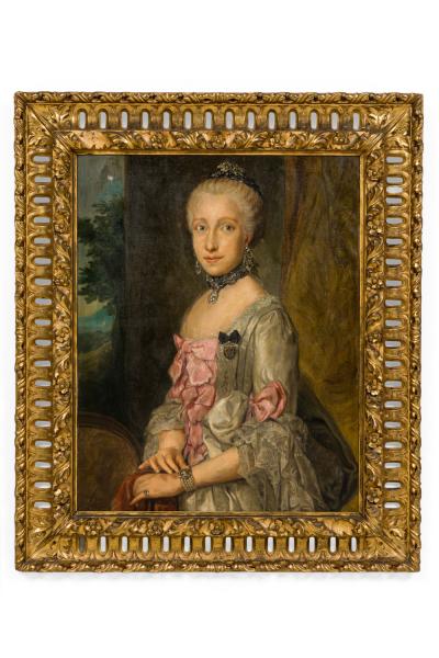 French Lady in Pink Portrait