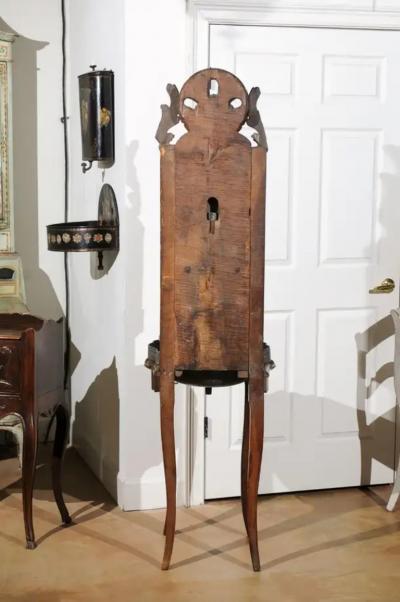 French Late 18th Century Louis XV Pewter Lavabo Mounted on Walnut Stand