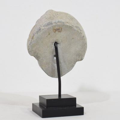 French Late 18th Century Neoclassical Grey Marble Angel Head