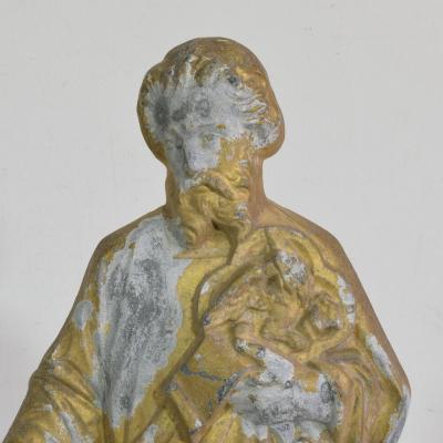 French Late 19th Century Neo Gothic Gilded Metal Saint Statue