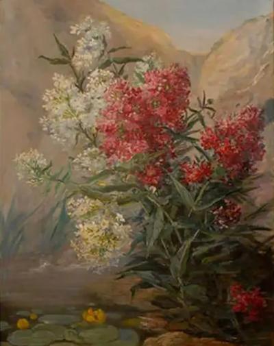 French Late 19th Century Oil on Canvas Still Life Painting Depicting Flowers