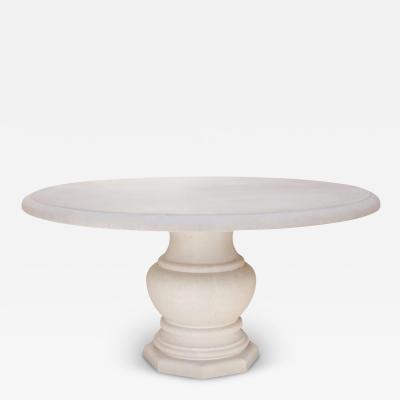 French Limestone Round Table with Baluster Base Custom Sizes Available
