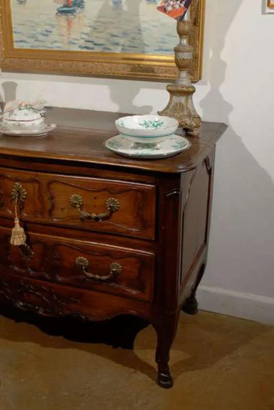 French Limoges Porcelain Bowl with Green Bouquet of Roses and Underplate