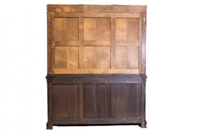 French Louis Philippe 19th Century Two Part Bookcase with Blown Glass Doors