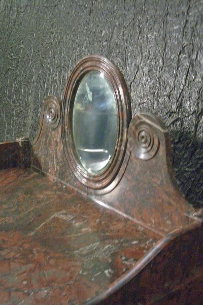 French Louis Philippe Griotte Rouge Marble Console Bar Vanity or Dressing Table