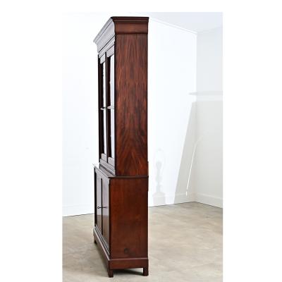 French Louis Philippe Mahogany Bibliotheque with Silk Interior