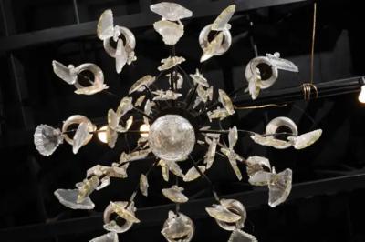 French Louis Philippe Period Nine Light Crystal and Iron Chandelier circa 1840