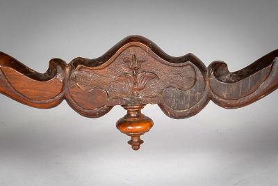French Louis XIV Os de Mouton Walnut Bench