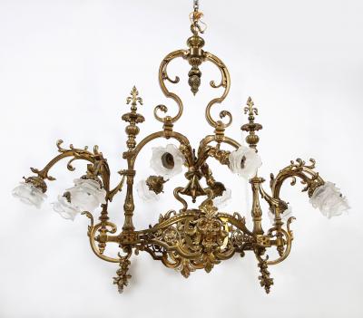 French Louis XIV Style Gilt Bronze Chandelier