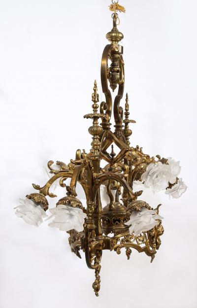 French Louis XIV Style Gilt Bronze Chandelier