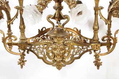 French Louis XIV Style Gilt Bronze Chandelier
