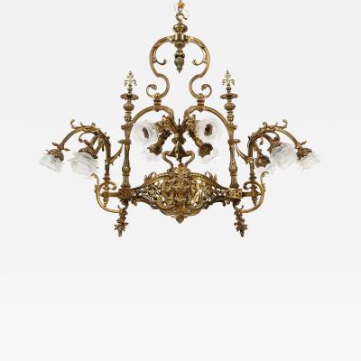 French Louis XIV Style Gilt Bronze Chandelier