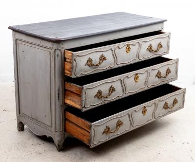 French Louis XIV Style Gray Painted Commode Late 19th Century