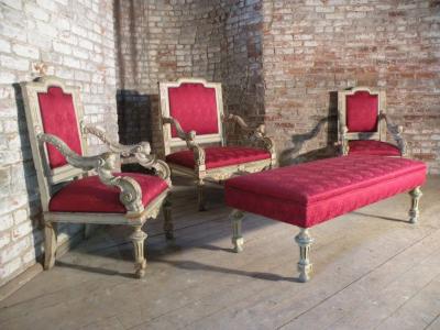 French Louis XIV Style Salon Suite in the Manner of Gue ret Fre res