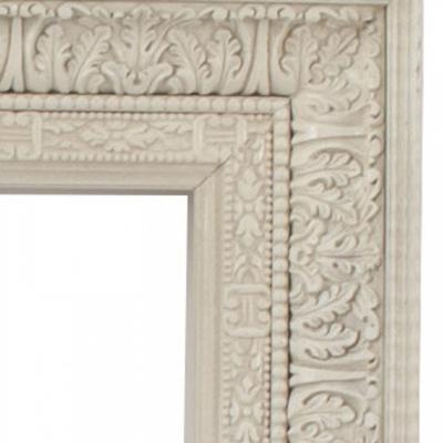 French Louis XIV Style White Painted Wooden Acanthus Wall Mirror Frame