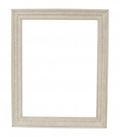 French Louis XIV Style White Painted Wooden Acanthus Wall Mirror Frame