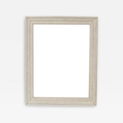 French Louis XIV Style White Painted Wooden Acanthus Wall Mirror Frame