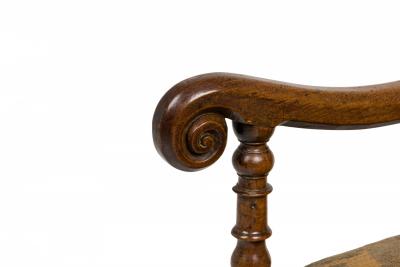 French Louis XIV Walnut Floral tapestry Upholstered Armchair