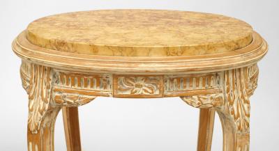 French Louis XV Bleached Oval End Table