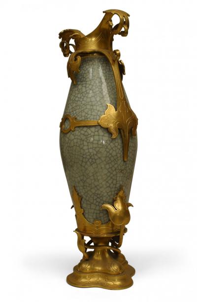 French Louis XV Celadon Porcelain Vase