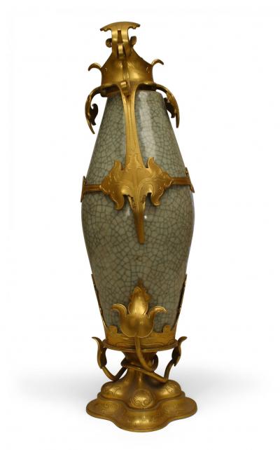 French Louis XV Celadon Porcelain Vase