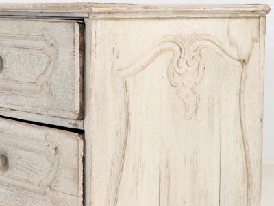 French Louis XV Commode Later Gray Paint 19th Century