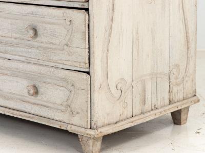 French Louis XV Commode Later Gray Paint 19th Century