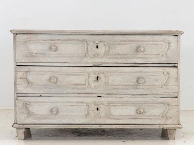 French Louis XV Commode Later Gray Paint 19th Century