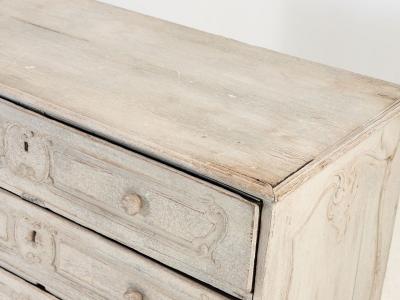 French Louis XV Commode Later Gray Paint 19th Century