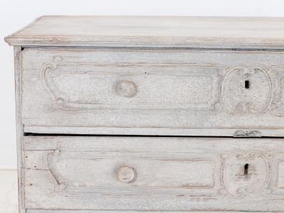 French Louis XV Commode Later Gray Paint 19th Century