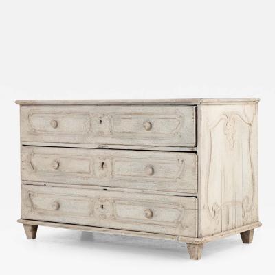 French Louis XV Commode Later Gray Paint 19th Century