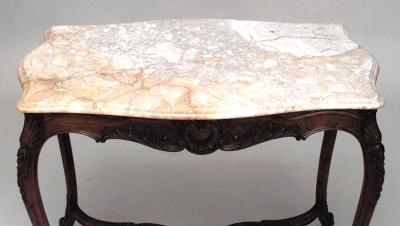 French Louis XV End Table with Marble Top